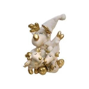 TRIM A HOME REINDEER FAMILY PLUSH Large 16 Inch Glam Winter Frost X Mass Decor